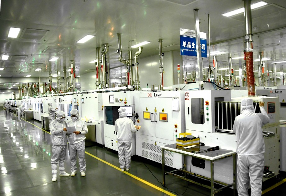 Photovoltaic products in production