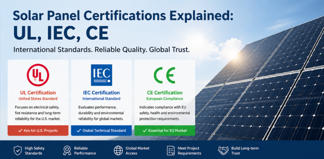Solar Panel Certifications Explained: UL, IEC, CE